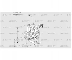 VCH1E15R/15R05NHEVWR/PPPP/PPPP (88100598) Клапан с регулятором расхода Kromschroder