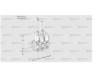 VCS2T25N/25N05NNQR/PPPP/PPPP (88107427) Сдвоенный газовый клапан Kromschroder