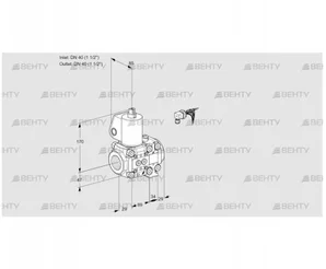 VAS2E40R/40R05NVWL/PP/PP (88103124) Газовый клапан Kromschroder