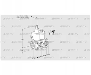 VCS3E40R/40R05LNWL3/PPPP/PPPP (88104500) Сдвоенный газовый клапан Kromschroder