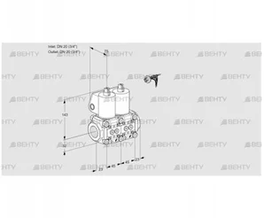 VCS1E20R/20R05NNQL/PPPP/PPPP (88107248) Сдвоенный газовый клапан Kromschroder