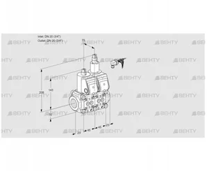 VCS1E20R/20R05NLWR/PPPP/PPPP (88100588) Сдвоенный газовый клапан Kromschroder