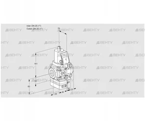 VAG1T25N/25N05GAVQGR/PP/PP (88100797) Газовый клапан с регулятором соотношения Kromschroder