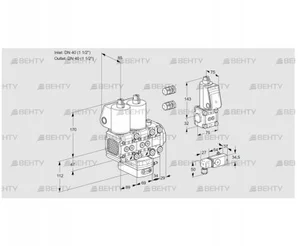 VCG2E40R/40R05FNGEVWL3/PPZS/2--3 (88100678) Клапан с регулятором соотношения Kromschroder