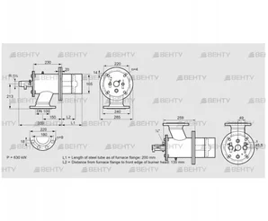 ZIO 165HB-200/135-(18D)D (84099887) Газовая горелка Kromschroder