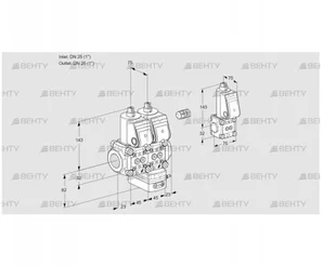 VCG1E25R/25R05NGEWR/PPPP/PPBS (88105268) Клапан с регулятором соотношения Kromschroder