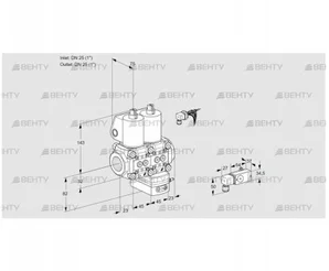 VCG1E25R/25R05NGEWL/2-PP/PPMM (88103260) Клапан с регулятором соотношения Kromschroder