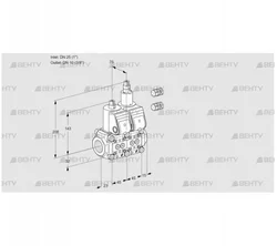 VCS1E25R/10R05NLWR3/PPPP/PPPP (88101007) Сдвоенный газовый клапан Kromschroder