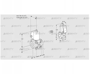 VAS1E15R/15R05NWL/ZS/PP (88100141) Газовый клапан Kromschroder