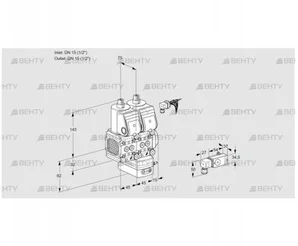 VCV1E15R/15R05FNVKWR/2-PP/PPPP (88106988) Клапан с регулятором соотношения Kromschroder