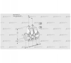 VCS1E25R/20R05NNVWR3/PPPP/PPPP (88101734) Сдвоенный газовый клапан Kromschroder