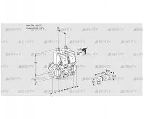 VCS1E15R/15R05NNWR3/-4PP/PPPP (88104106) Сдвоенный газовый клапан Kromschroder