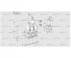 VCS1E25R/25R05NLWSR3/PPPP/PPZS (88104610) Сдвоенный газовый клапан Kromschroder