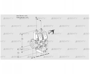 VCG2E40R/40R05NGEWR/PPPP/PPPP (88100913) Клапан с регулятором соотношения Kromschroder