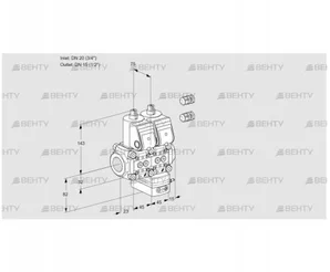 VCH1E20R/15R05NHEWR3/PPPP/PPPP (88101417) Клапан с регулятором расхода Kromschroder