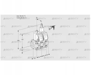 VCS1E25R/25R05NLWR/PPPP/PPPP (88101062) Сдвоенный газовый клапан Kromschroder