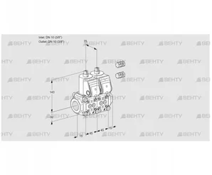 VCS1E10R/10R05NNWR3/PPPP/PPPP (88100282) Сдвоенный газовый клапан Kromschroder