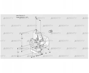 VAH2E25R/40F05HEVWR/PP/PP (88102560) Клапан с регулятором расхода Kromschroder