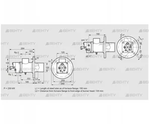 BIO 100RML-150/135-(112)E (84012329) Газовая горелка Kromschroder