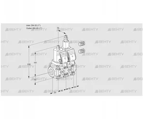 VCS1T25N/25N05NLWGR3/PPPP/PPPP (88107777) Сдвоенный газовый клапан Kromschroder