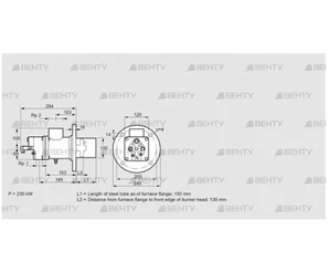 BIO 100KD-150/135-(71)E (84012326) Газовая горелка Kromschroder