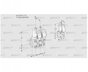 VCS2T40N/--05NNQSR/PPPP/PPBS (88102883) Сдвоенный газовый клапан Kromschroder