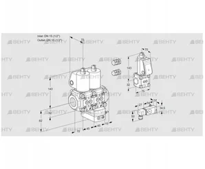 VCG1E15R/15R05NGEKL3/PPBS/2-PP (88100170) Клапан с регулятором соотношения Kromschroder