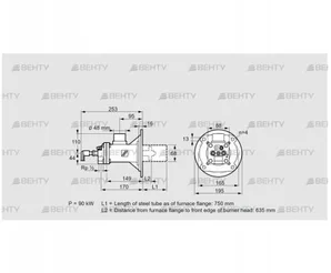 BIOA 65HB-750/635-(34)DB (84199354) Газовая горелка Kromschroder