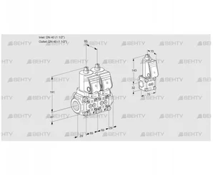 VCS2T40N/40N05NNQSR/PPPP/PPBS (88103201) Сдвоенный газовый клапан Kromschroder