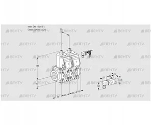 VCS1E15R/15R05NNWR/PPPP/2-PP (88104376) Сдвоенный газовый клапан Kromschroder