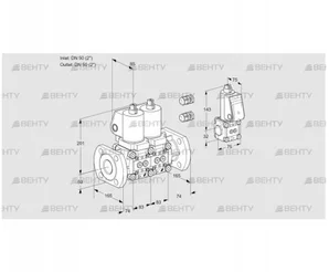 VCS3E50F/50F05NNKGL3/PPZS/PPPP (88100454) Сдвоенный газовый клапан Kromschroder