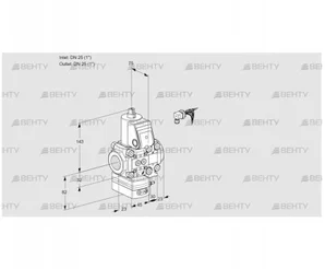 VAH1E25R/25R05HEVWR/PP/PP (88103935) Клапан с регулятором расхода Kromschroder