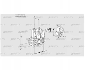 VCS1E20R/20R05NNWR/PPPP/PPZY (88100822) Сдвоенный газовый клапан Kromschroder