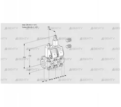 VCS2E40R/40R05NLQR3/PPPP/PPPP (88100132) Сдвоенный газовый клапан Kromschroder