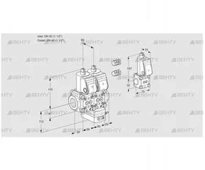 VCG2E40R/40R05NGEWR3/PPPP/PPBS (88106019) Клапан с регулятором соотношения Kromschroder