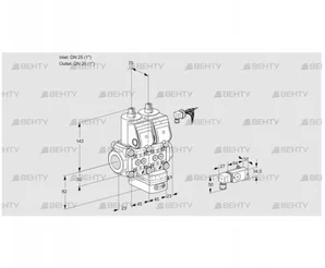 VCG1E25R/25R05NGEQR/PPPP/1-PP (88104381) Клапан с регулятором соотношения Kromschroder