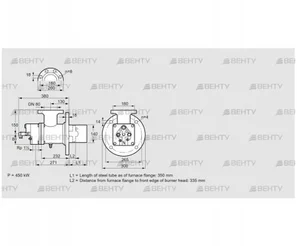 BIO 140KB-350/335-(66)E (84008045) Газовая горелка Kromschroder