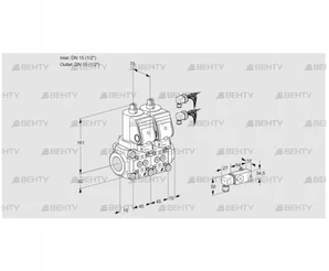 VCS1E15R/15R05NNWSR8/4--4/MMMM (88106433) Сдвоенный газовый клапан Kromschroder