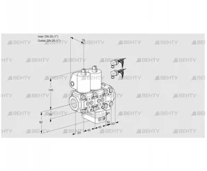 VCH1E25R/25R05NHEVWL6/PPPP/PPPP (88104442) Клапан с регулятором расхода Kromschroder