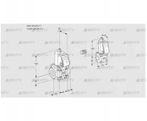 VAS1E25R/25R05NWR/PP/BS (88100568) Газовый клапан Kromschroder