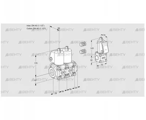 VCS2E40R/40R05NNWL3/PPZS/PPPP (88100304) Сдвоенный газовый клапан Kromschroder