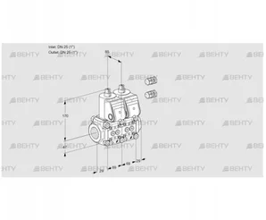 VCS2E25R/25R05NNQR3/PPPP/PPPP (88101112) Сдвоенный газовый клапан Kromschroder