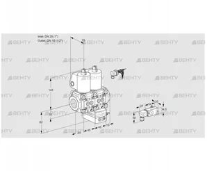 VCG1E25R/15R05NGEWL/MMPP/2-PP (88102968) Клапан с регулятором соотношения Kromschroder