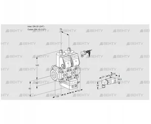 VCG1E20R/15R05NGNWR/2-PP/PPPP (88100196) Клапан с регулятором соотношения Kromschroder