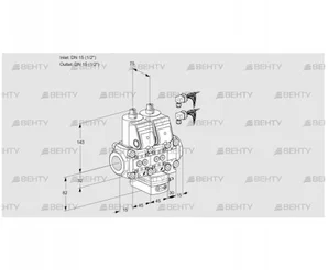 VCH1E15R/15R05NHEVWR6/PPPP/PPPP (88103044) Клапан с регулятором расхода Kromschroder