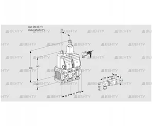 VCS1E25R/25R05FNLWR/2--2/PPPP (88104938) Сдвоенный газовый клапан Kromschroder