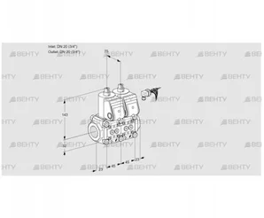 VCS1E20R/20R05NNQR3/PPPP/PPPP (88101349) Сдвоенный газовый клапан Kromschroder