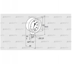 RFM P60TNB100 (03200135) Манометр Kromschroder