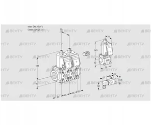 VCS1E25R/25R05NNWR/2-PP/PPBS (88106878) Сдвоенный газовый клапан Kromschroder