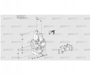 VAD1E25R/25R05D-50VWR/-3/3- (88100276) Газовый клапан с регулятором давления Kromschroder